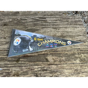Pittsburgh Steelers 2008 6 Time Super Bowl Champions Full Color Logo Pennant